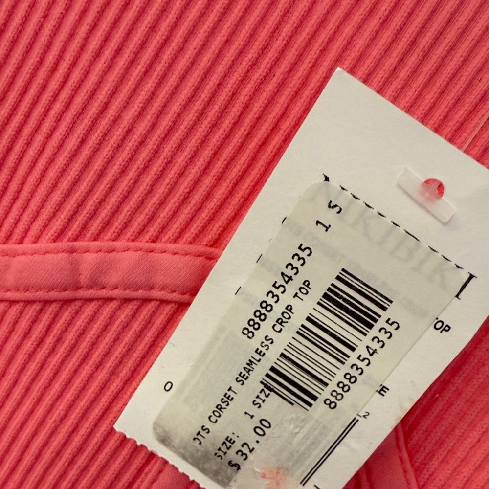 NIKIBIKI Women's Corset Seamless Ribbed Pink Crop Top O/S NWT - Picture 2 of 4